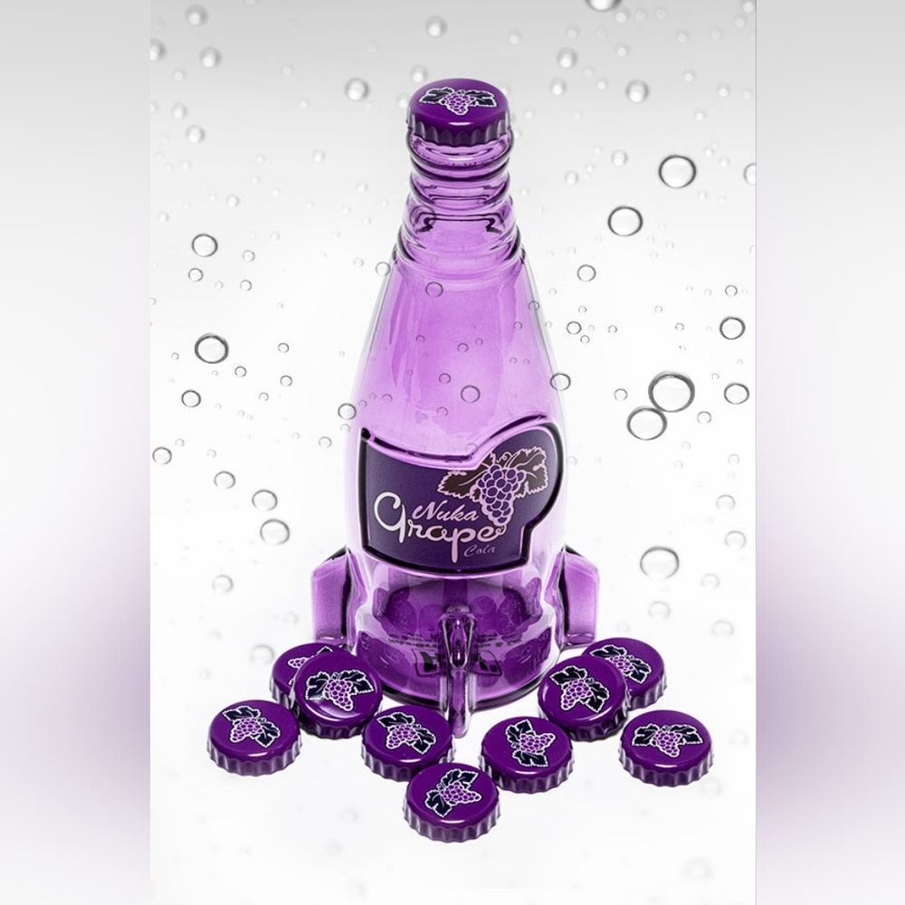 Fallout Nuka Cola Grape Glass Bottle & Caps